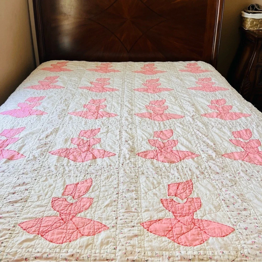 Vintage Handmade Cotton Parasol Petticoat Quilt.